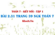 Bài 2.31 trang 39 SGK Toán 7 tập 1 Kết nối tri thức